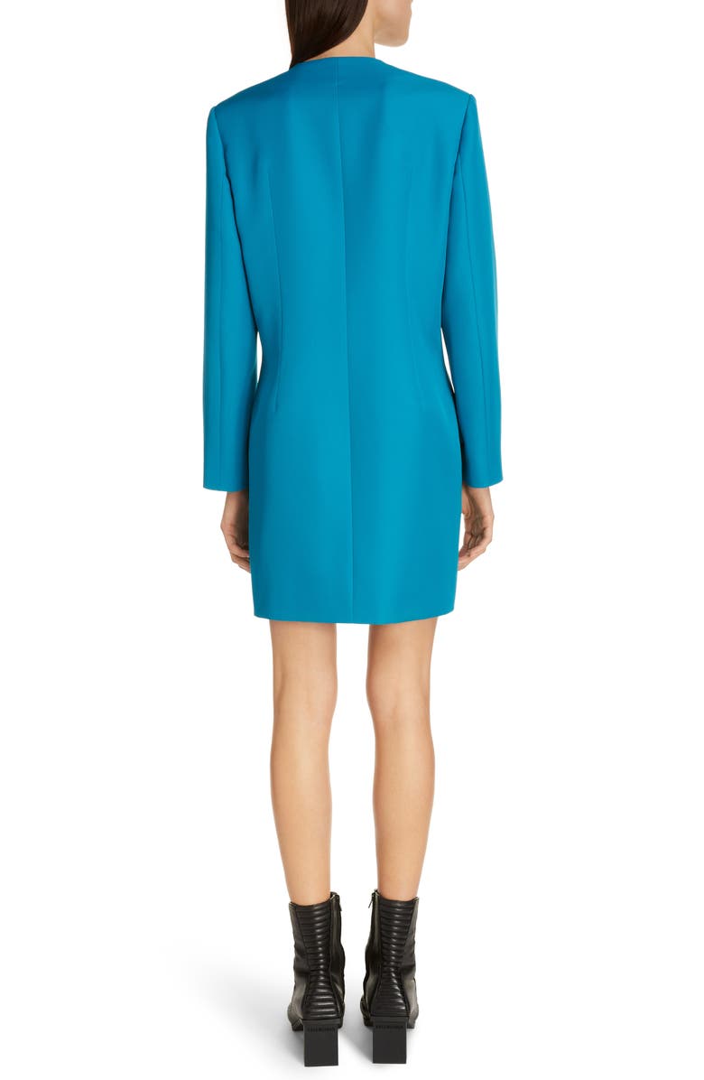 Balenciaga Double Breasted Tech Twill Long Sleeve Blazer Dress, Alternate, color,