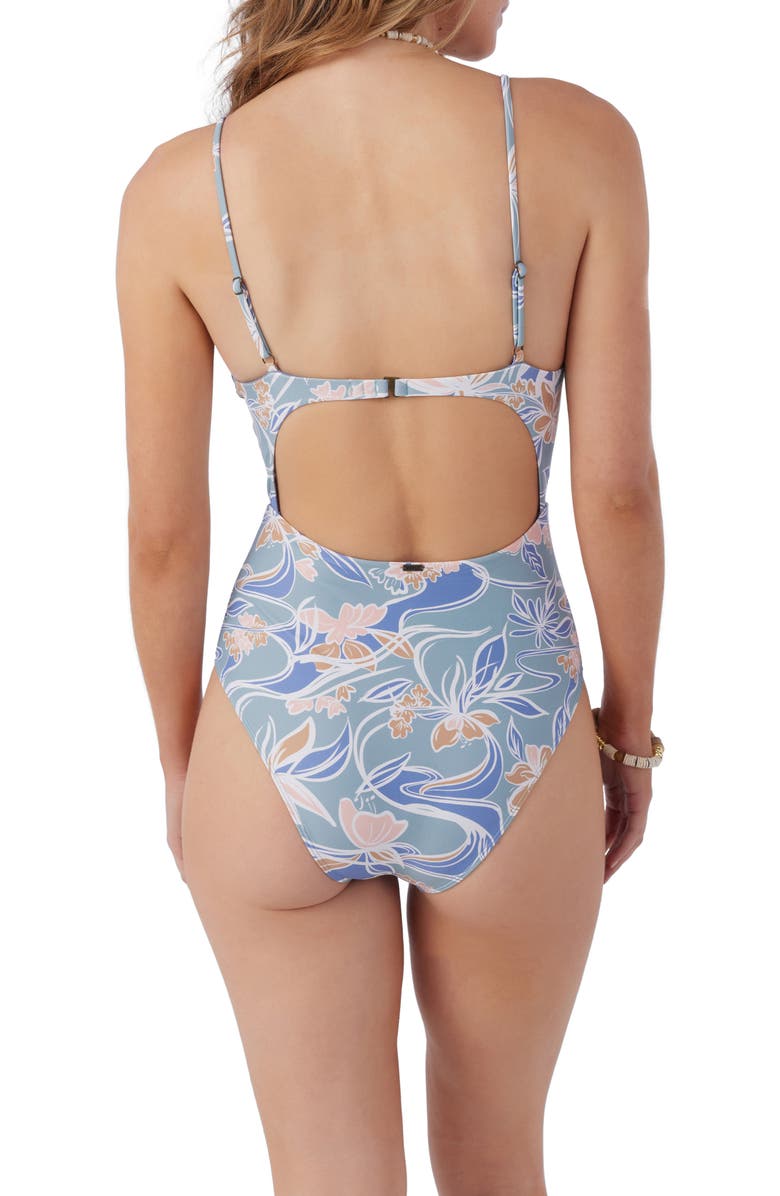 O'Neill Emmy Hanalei Cutout Floral One-Piece Swimsuit, Alternate, color, 