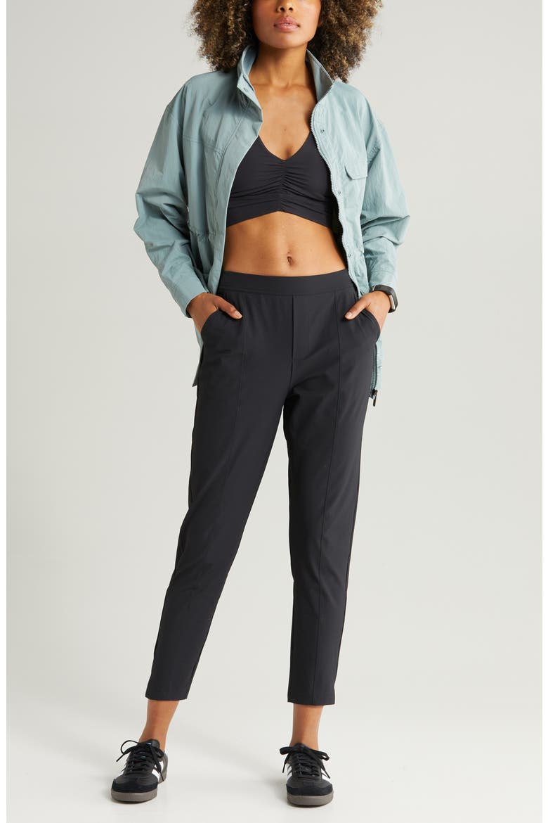 Vantage High Waist Ankle Pants, Alternate, color, BLACK