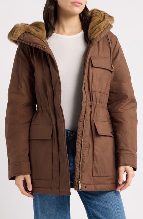 Faux Fur Lined Hood Cotton Anorak