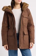 Sam Edelman Faux Fur Lined Hood Cotton Anorak