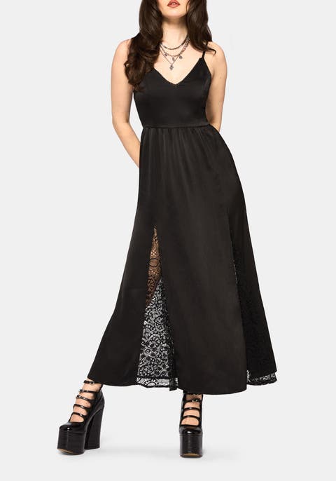 Nite Lace Godet Cami Maxi Dress