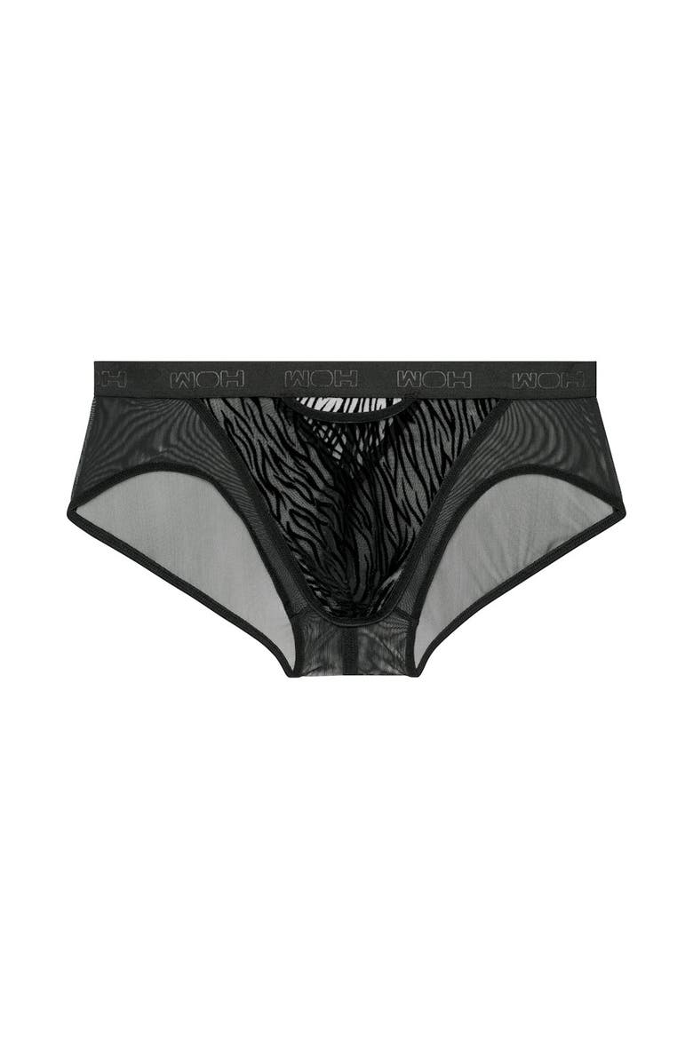 WOH Personal Allure Tiger Print Mini Briefs, Main, color, Black