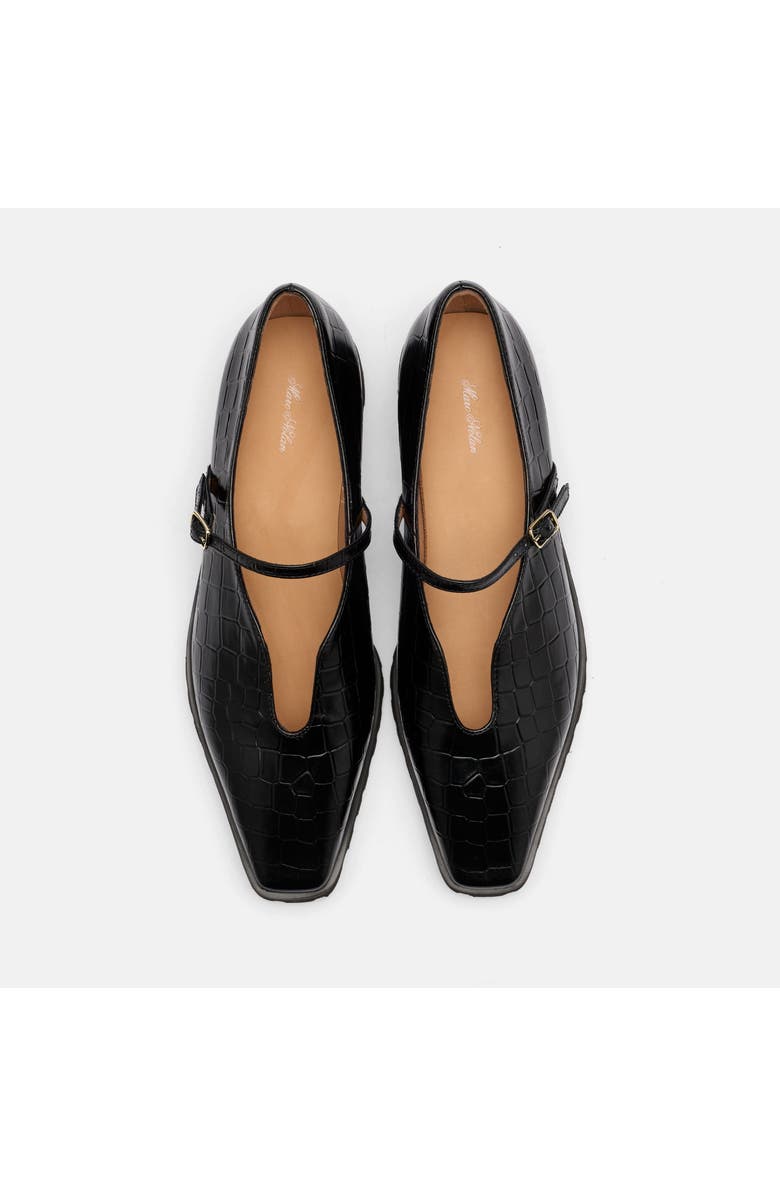 MARC NOLAN Roxie Leather Lug Mary Janes, Alternate, color, Black Croc