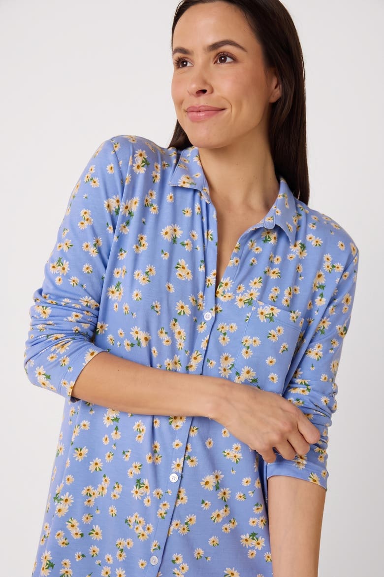 Floral Pima Knit Night Shirt, Alternate, color, Marguerite