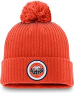 Nike Men's Nike Orange Houston Astros Cooperstown Collection Patch Cuffed Knit Hat with Pom