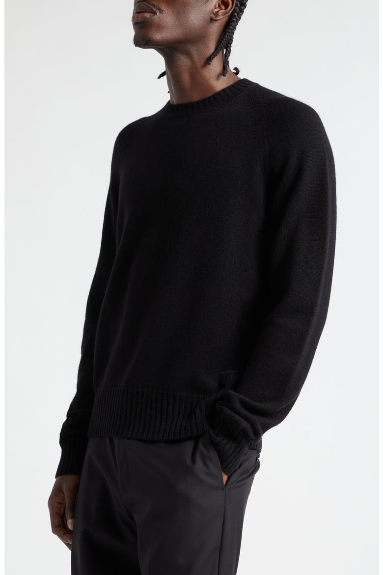 Cashmere Crewneck Sweater, Alternate, color, BLACK