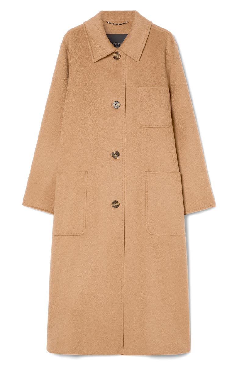 Marina Rinaldi Volto Virgin Wool Coat, Alternate, color, Camel