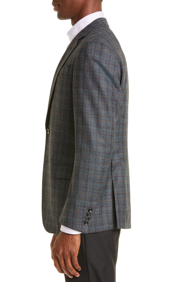 Emporio Armani G Line Plaid Super 130s Wool Sport Coat, Alternate, color, 