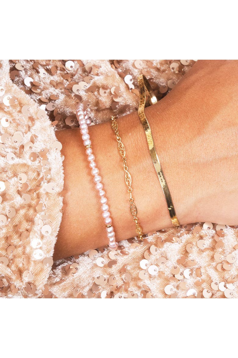 Pink Pearl Round Bead Bracelet, Alternate, color, Pink Pearl
