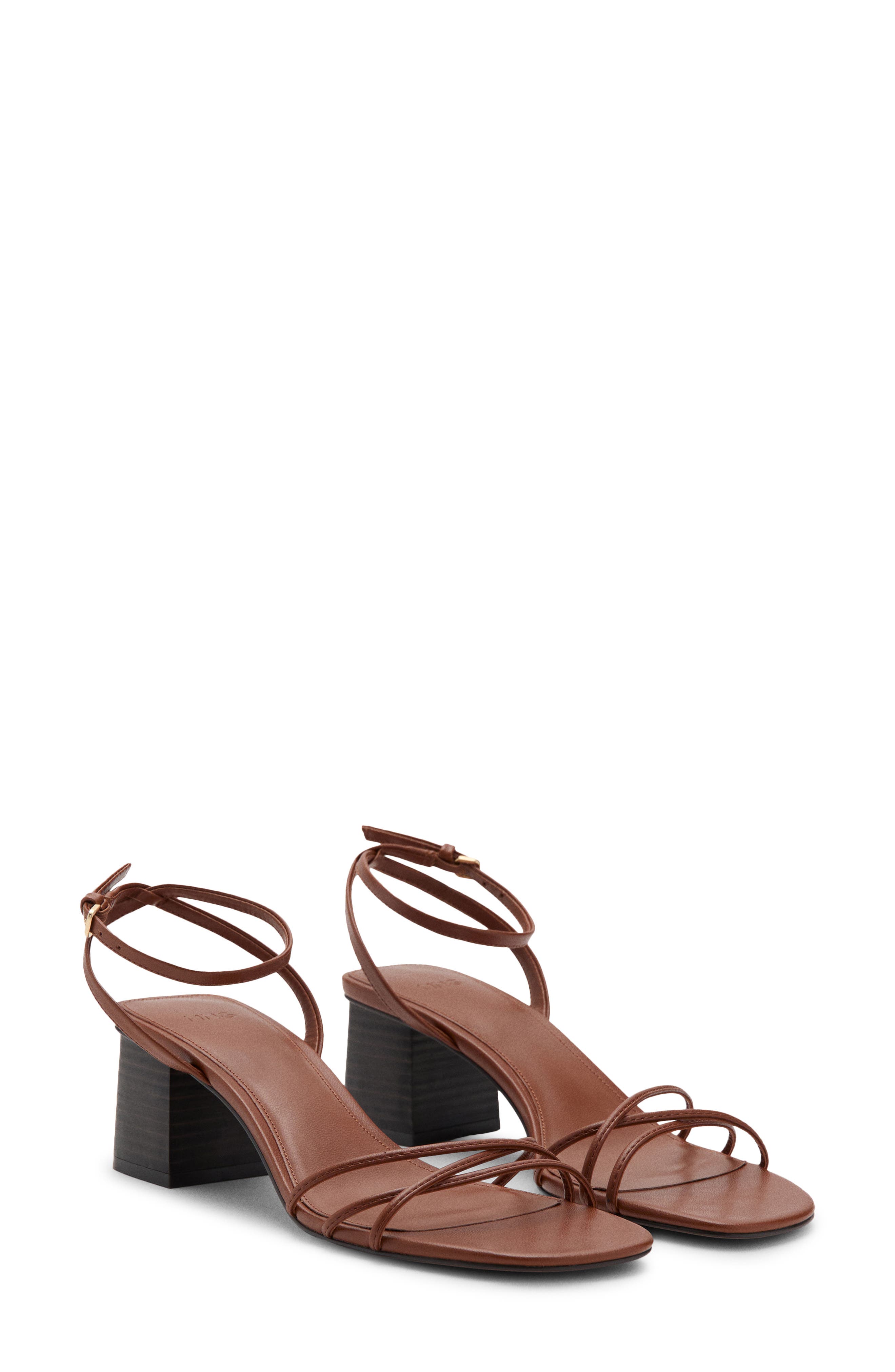 MANGO Ankle Strap Sandal, Main, color, Leather