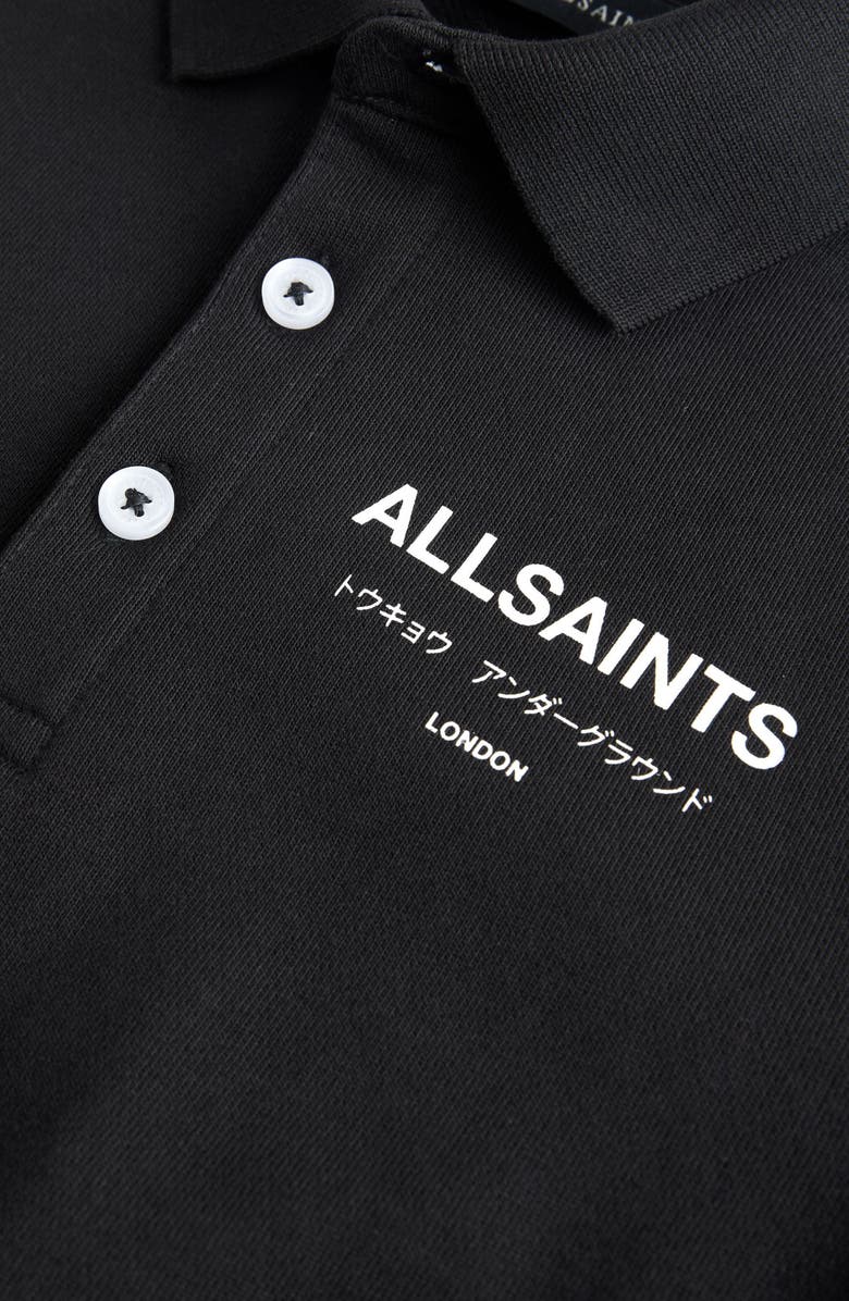 smALLSAINTS by ALLSAINTS Kids' Underground Logo Graphic Polo Sweatshirt, Alternate, color, Black