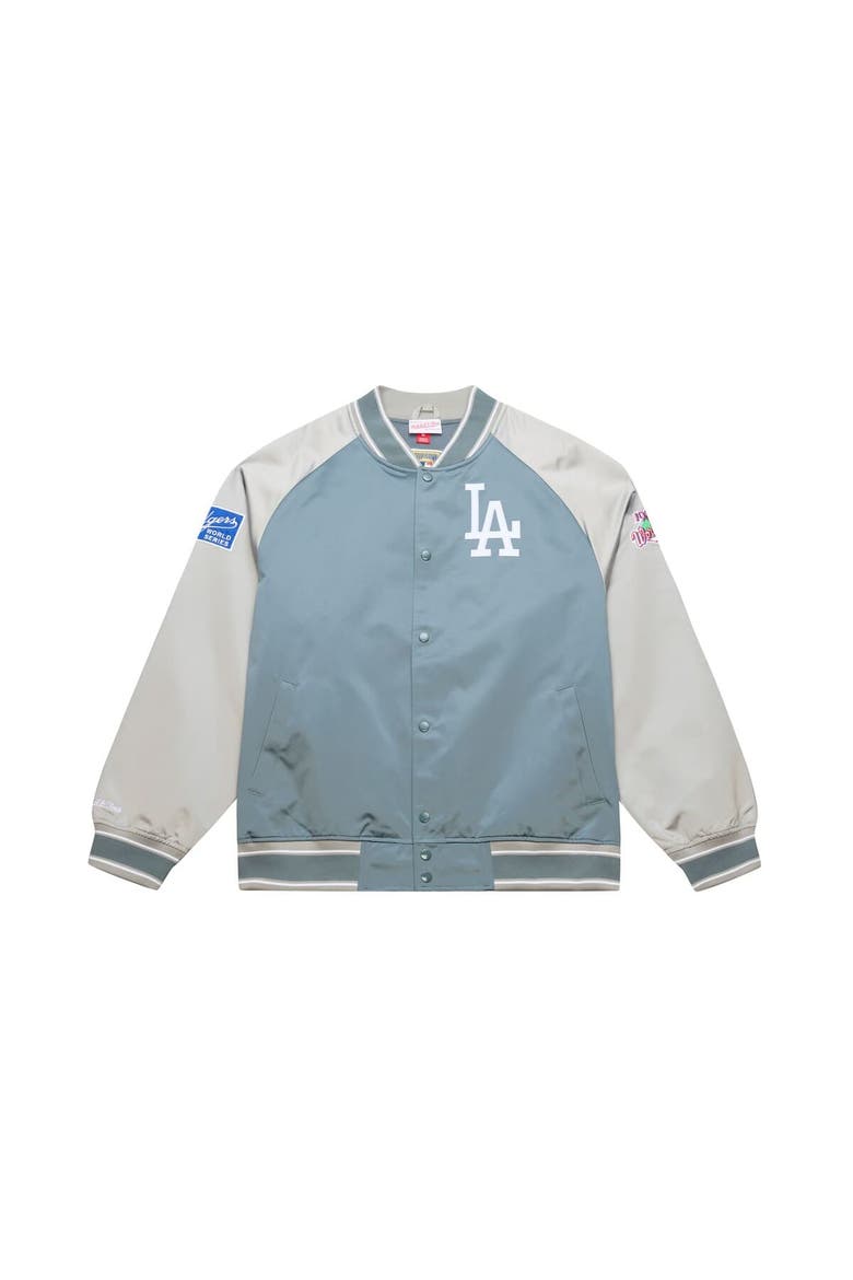 Men's Mitchell & Ness  Gray Los Angeles Dodgers Thunderstorm Head Coach Lightweight Satin Full-Snap Jacket, Main, color, Gray