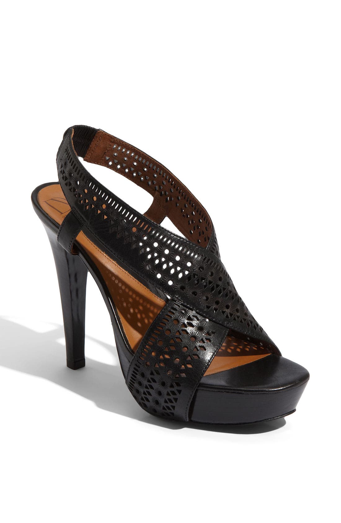 'Zoe' Platform Sandal, Main, color, BLACK VACCHETTA