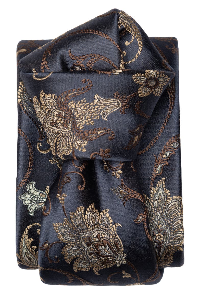 Prosecco - Extra Long  Silk Jacquard Tie for Men, Alternate, color, Midnight Blue