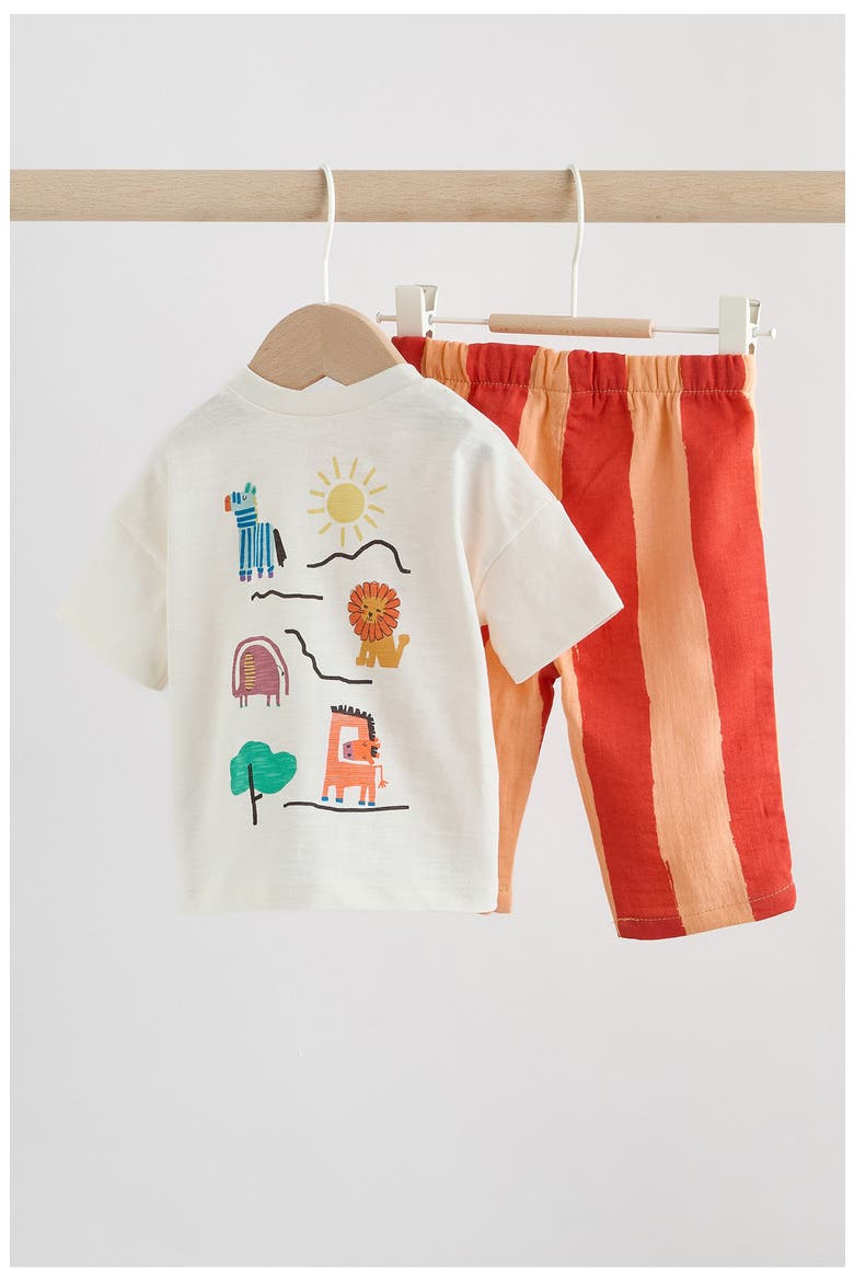 Safari Graphic T-Shirt & Pants Set, Alternate, color, ORANGE