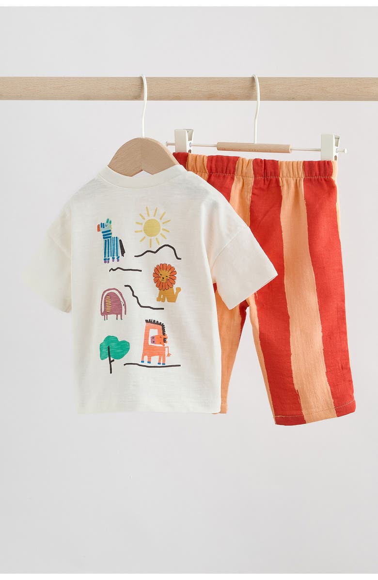 NEXT Safari Graphic T-Shirt & Pants Set, Alternate, color, Orange