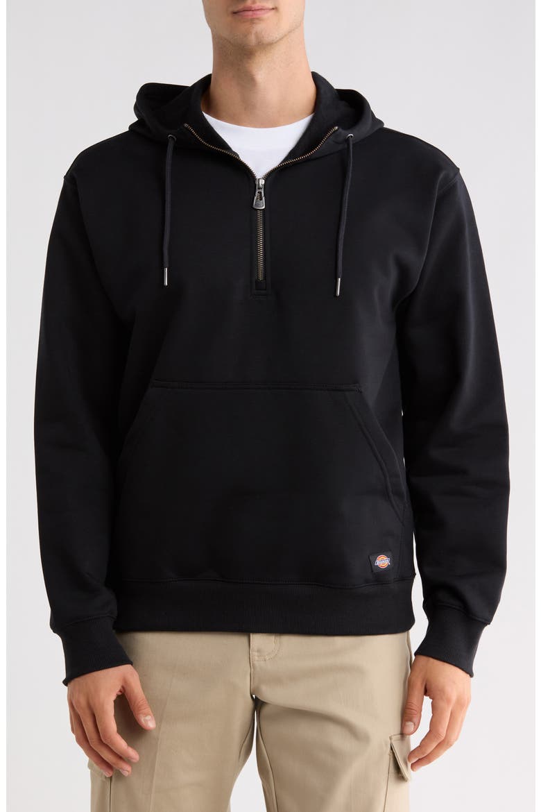 Quarter-Zip Hoodie, Main, color, BLACK