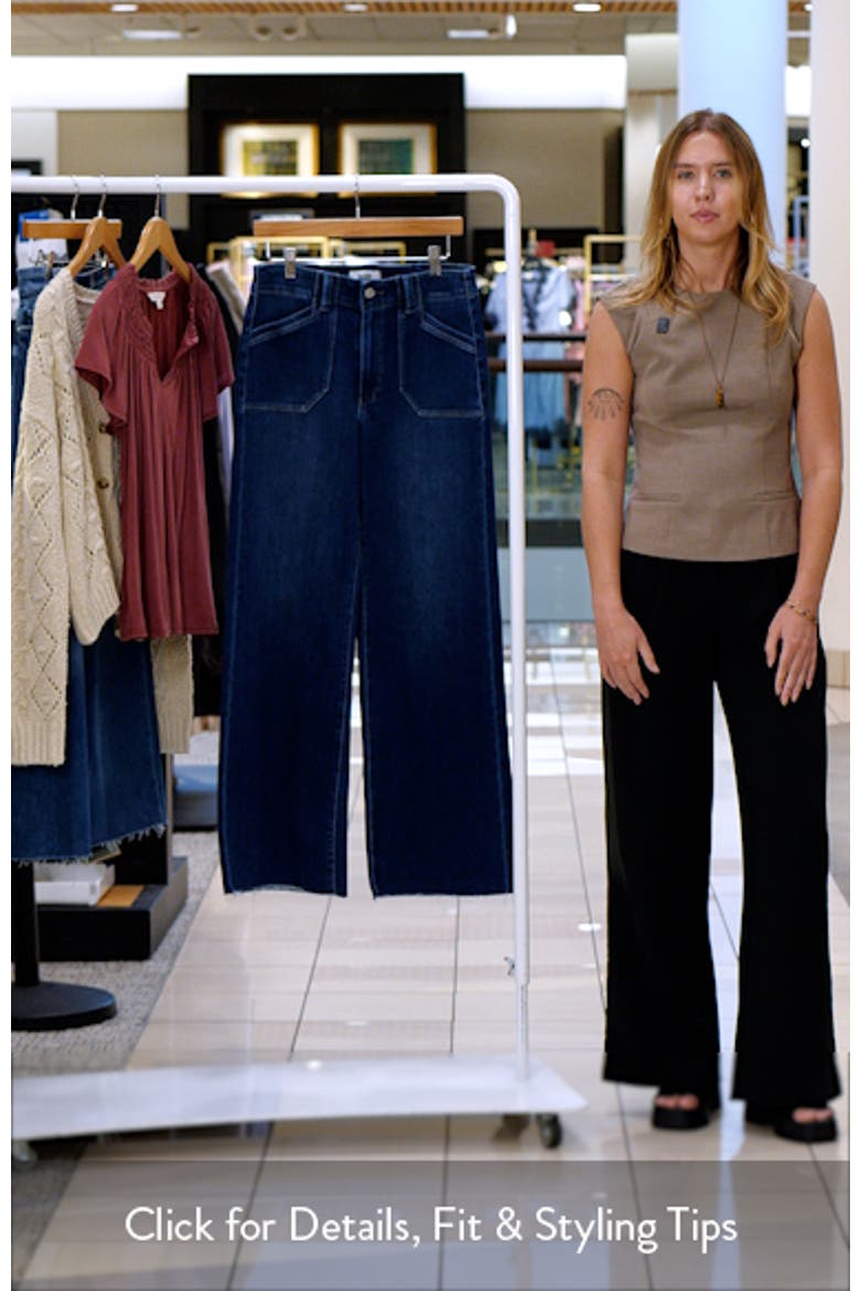 Anessa High Waist Raw Hem Wide Leg Jeans video