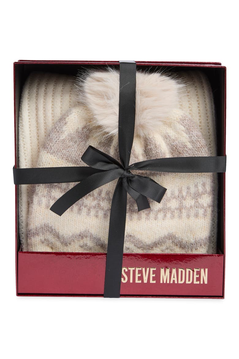 2-Piece Beanie & Scarf Set, Main, color, OFF WHITE