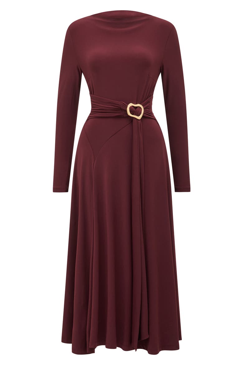 Roxanna Belted Long Sleeve Handkerchief Hem Dress, Alternate, color, IMPERIAL PORT