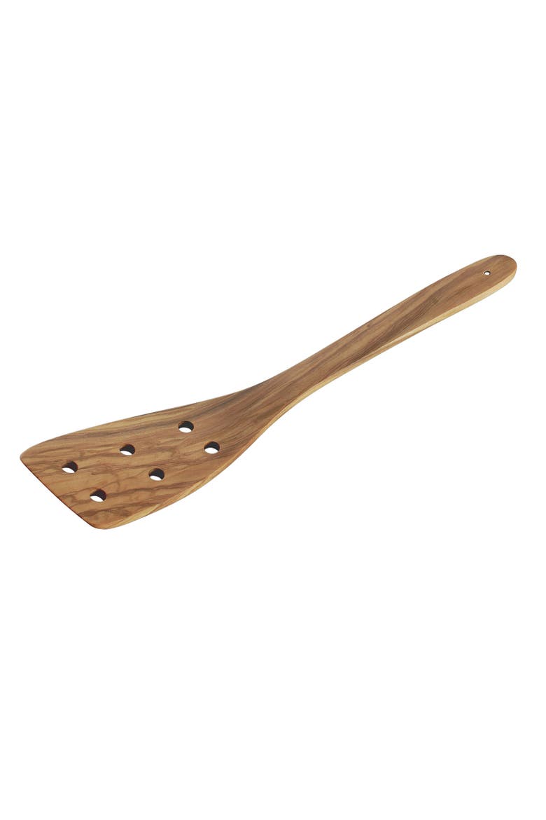 Cilio Toscana Olivewood Perforated Turner, 11.8-Inch, Main, color, Brown