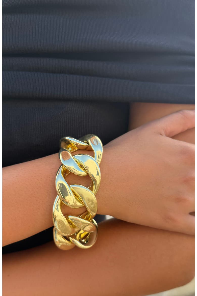 Lightweight Chunky Chain Bracelet, Alternate, color, GOLD