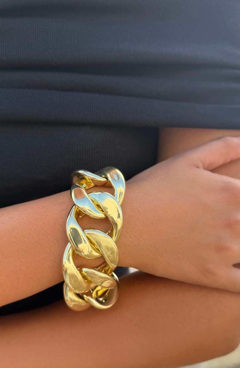 Adornia Lightweight Chunky Chain Bracelet, Alternate, color, Gold