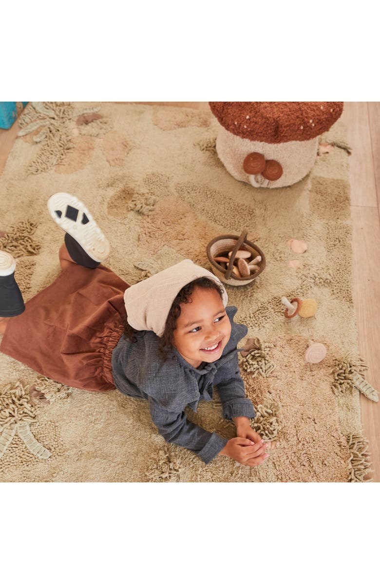 Lorena Canals Washable Play Rug Mushroom Forest, Alternate, color, Olive