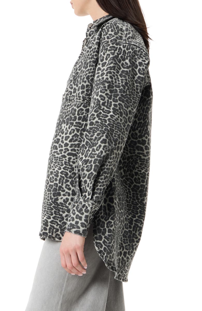 Robert Rodriguez Simone Oversized Button Down Shirt, Alternate, color, Silver Cloud Leopard