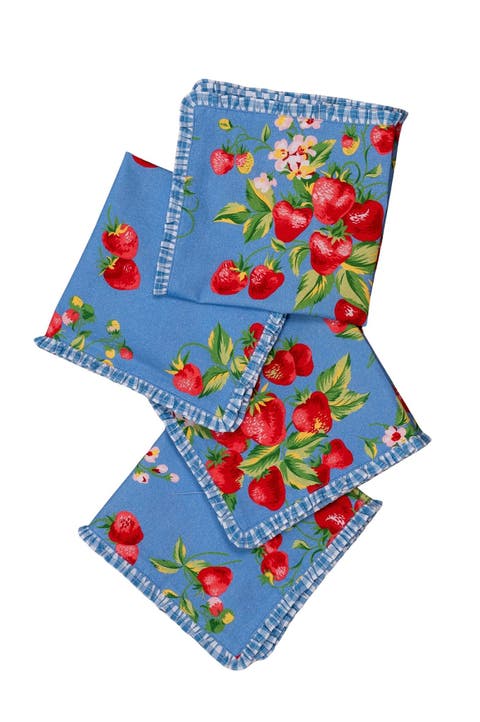 Strawberry Magic Ruffle Napkins, Set of 4