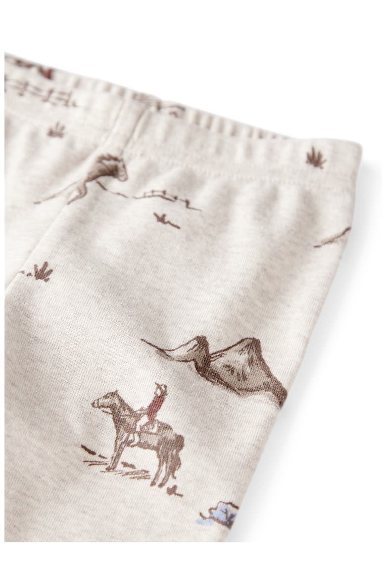 Print Fitted Organic Cotton Two-Piece Pajamas, Alternate, color, LP COWBOYS