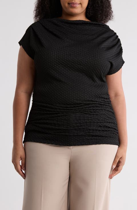 Asymmetric Ruched Top (Plus)