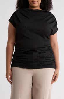 Renee C Asymmetric Ruched Top