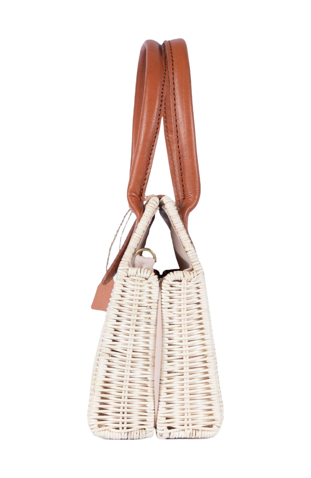 Piper Structured Rattan Handbag, Alternate, color, Tan