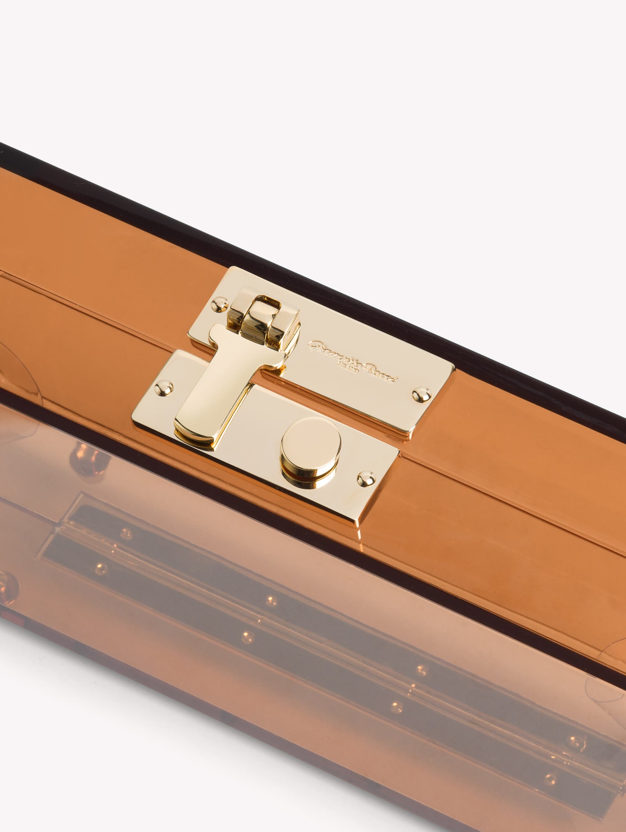 Gianvito Rossi Valì Plexi Clutch, Alternate, color, Metallic Gold Plexi