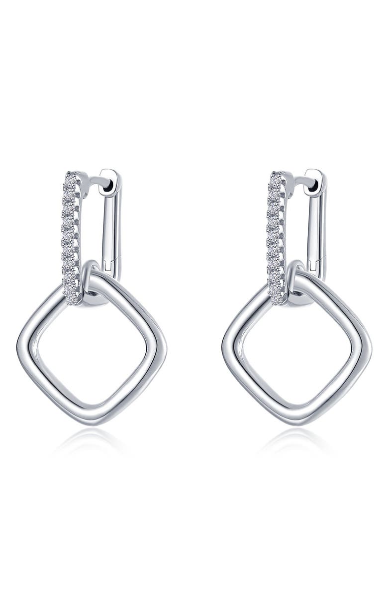 Lafonn Lumina Cube Simulated Diamond Drop Earrings, Main, color,