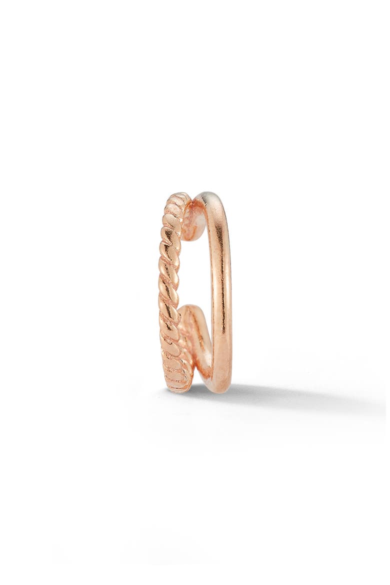 Double Row Sterling Silver Ear Cuff, Alternate, color, ROSE GOLD