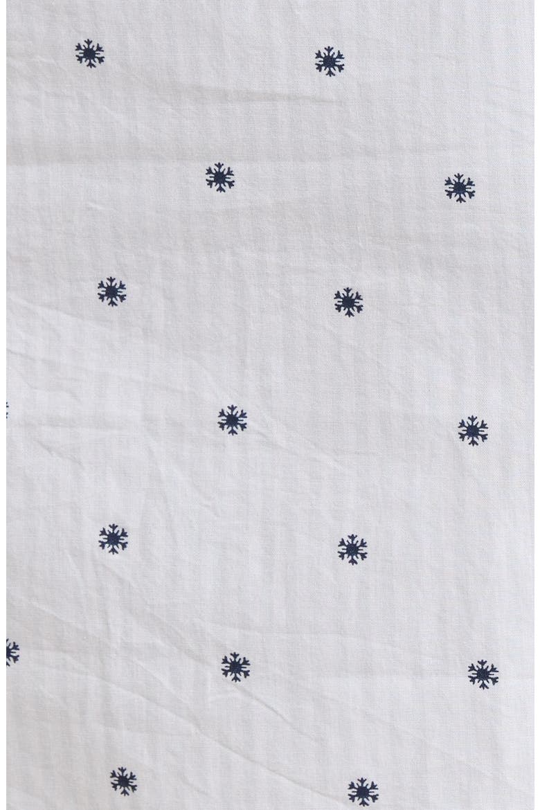 Classic Piped Cotton Nightshirt, Alternate, color, BLUE- NAVY SNOWFLAKE STRIPE
