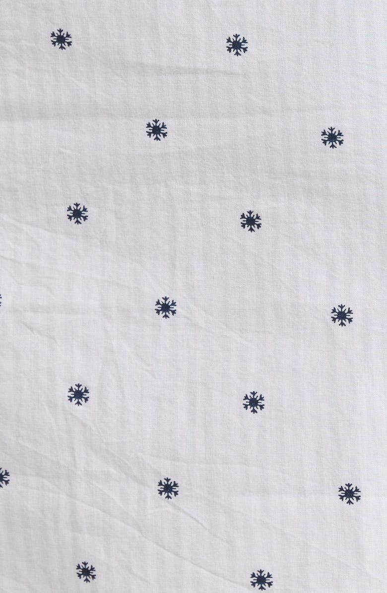 Nordstrom Classic Piped Cotton Nightshirt, Alternate, color, Blue- Navy Snowflake Stripe