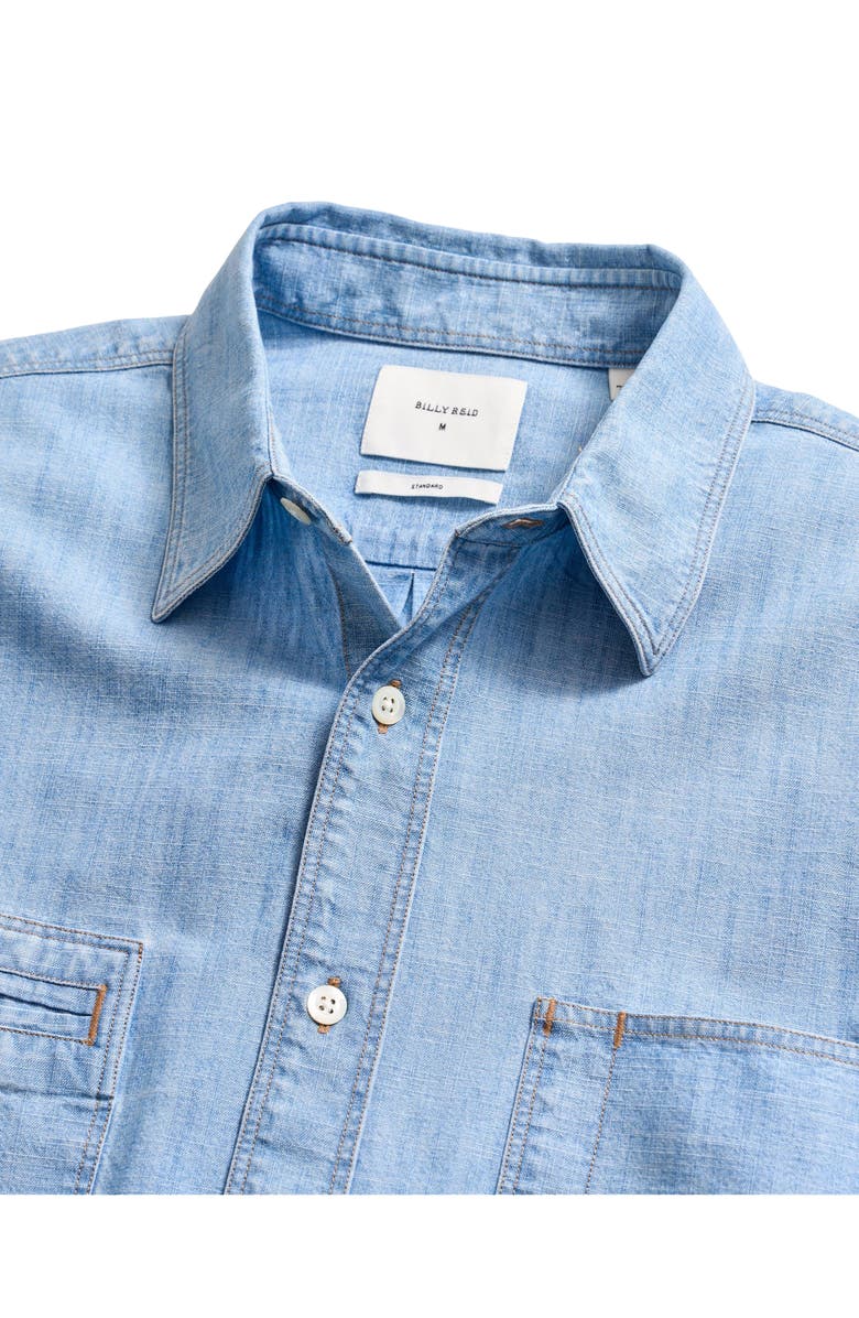 Billy Reid CHAMBRAY FIELD SHIRT, Alternate, color, Chambray