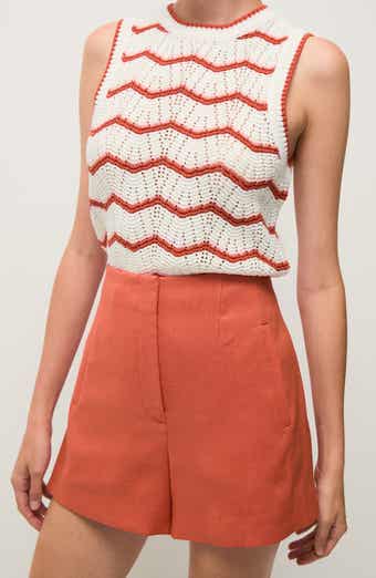 Veronica Beard Jerrel Chevron Stripe Cotton Blend Sleeveless Sweater