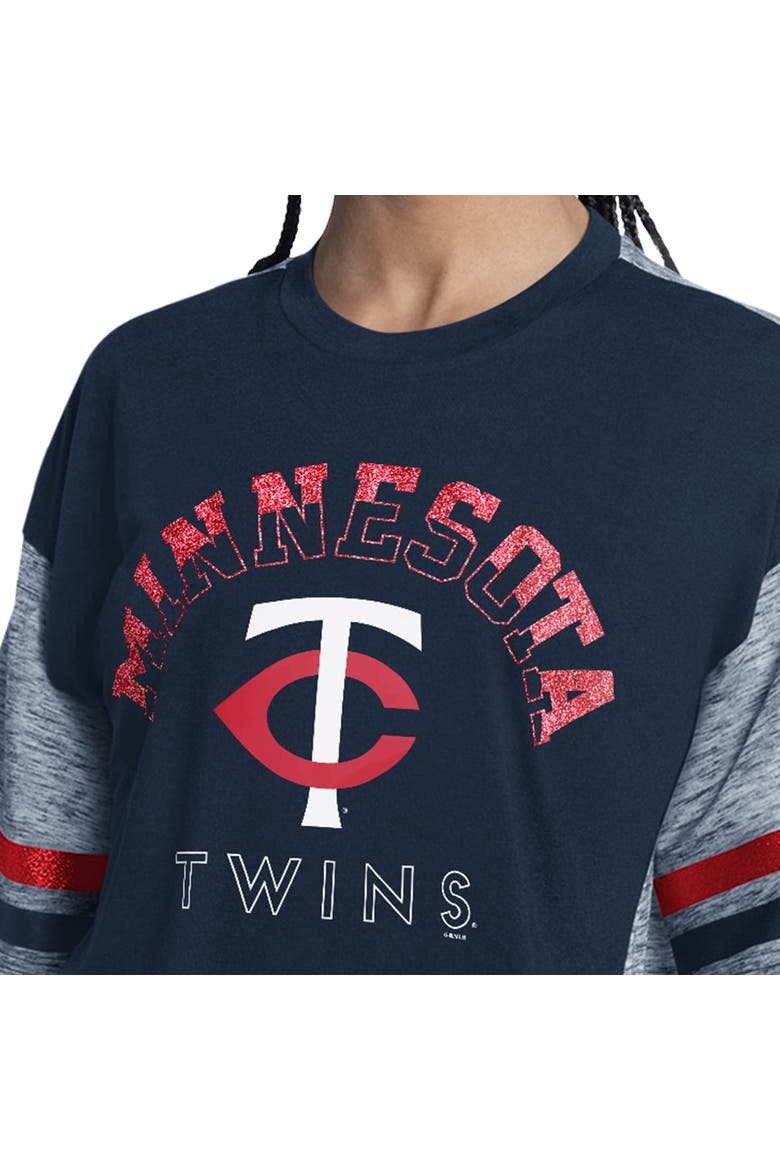 Women's G-III 4Her by Carl Banks Navy Minnesota Twins Off-Season Oversized Top, Alternate, color, Navy