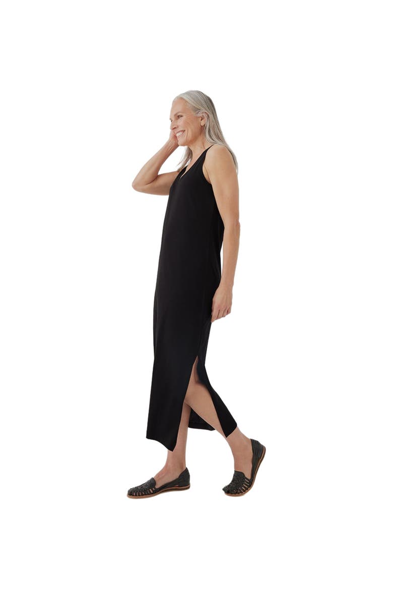 Organic Softspun Tank Midi Dress, Alternate, color, Black