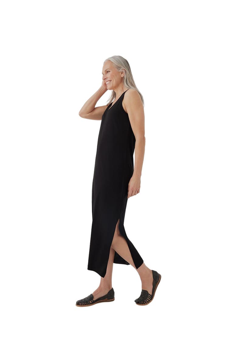 Pact Organic Softspun Tank Midi Dress, Alternate, color, Black