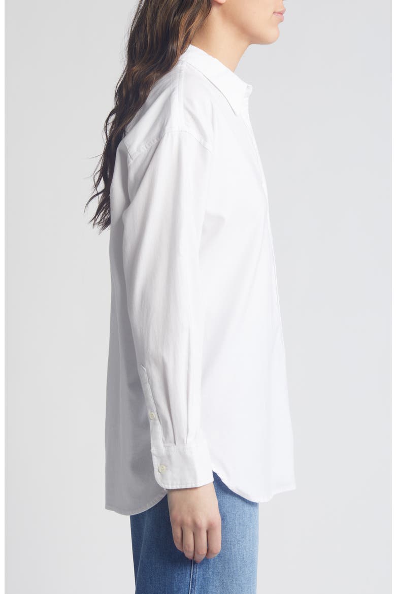 Organic Cotton Blend Oxford Button-Up Shirt, Alternate, color, WHITE