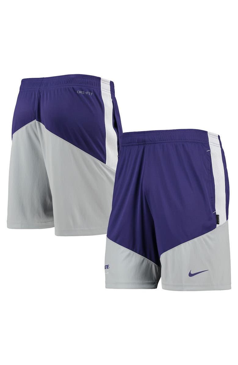 Nike Men's Nike Purple/Gray Kansas State Wildcats Performance Player Shorts, Main, color, 