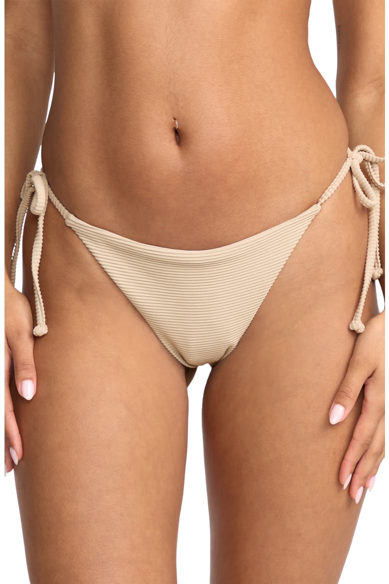 Tanlines Tanga Side Tie Bikini Bottoms, Alternate, color, COBBLESTONE