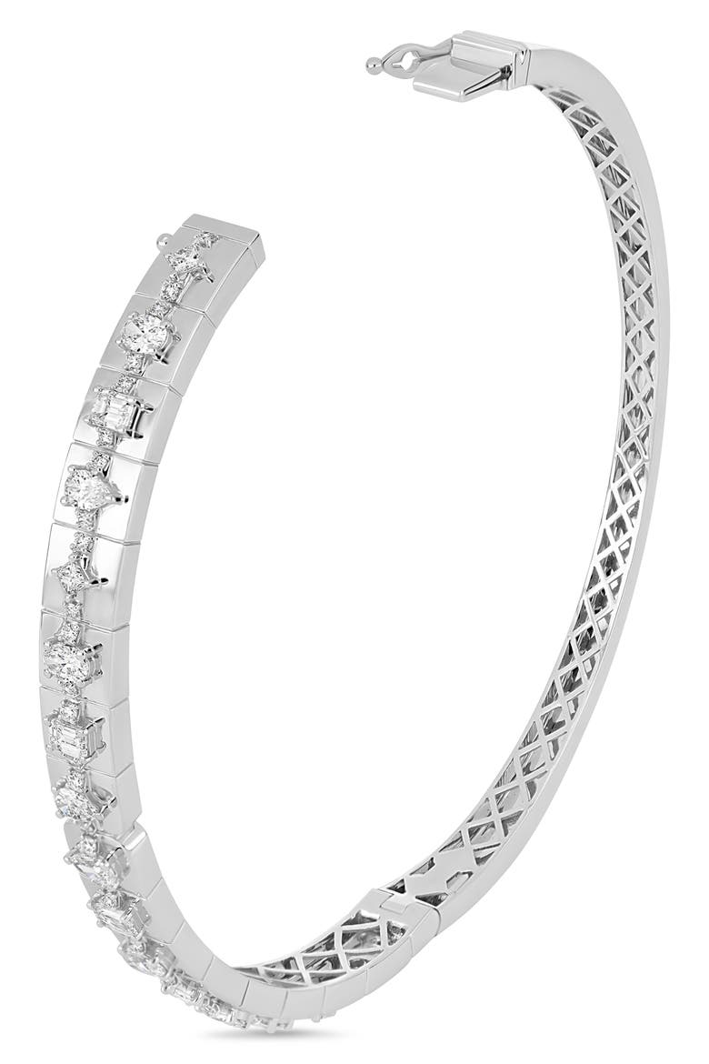 18K Gold Kiera Diamond Bangle Bracelet (Online Trunk Show), Alternate, color, 18K WHITE GOLD/ DIAMOND