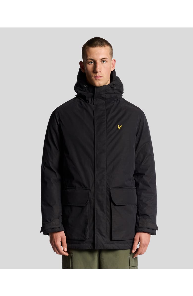 Lyle & Scott Long Sleeve Hooded Membrane Parka, Main, color, Jet Black